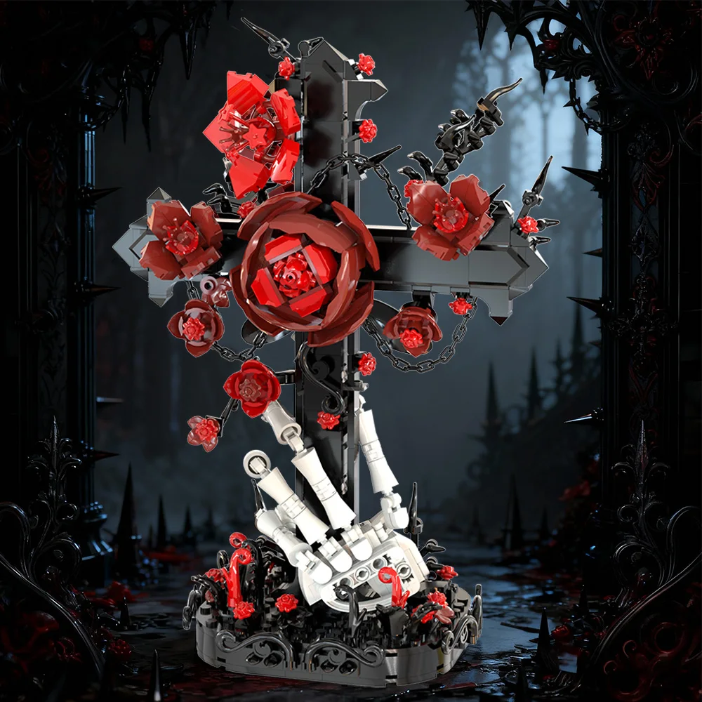 

636PCS Gothic Cross Building Blocks Detailed Pinnacles Challenging 3D Puzzle for Adults