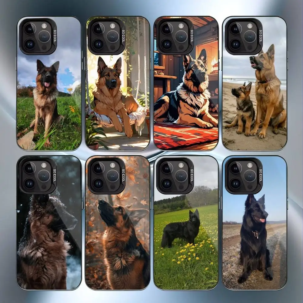 

Beauty G-German S-Shepherd Dog Phone Case For iPhone17, 16,15,14,13,12 Pro Max Black Candy Matte Shockproof Cover