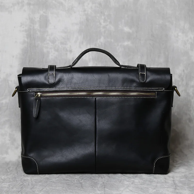 Retro Leder herren Handtasche Top Schicht Rindsleder Aktentasche Crazy Horse Leder Messenger Schulter Große Kapazität Computer Tasche NZPJ – Detail 19