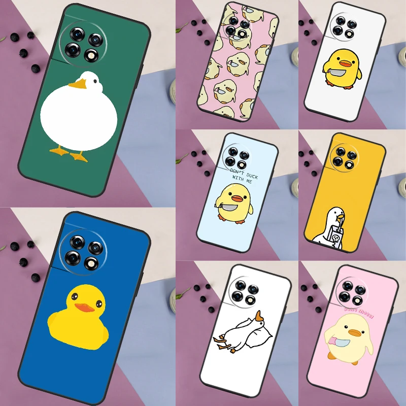 Cartoon Duck Knife Case For OnePlus Nord N20 N30 N10 Nord 3 2T CE 2 Lite OnePlus 12 11 10 Pro 8T 10T 10R Cover