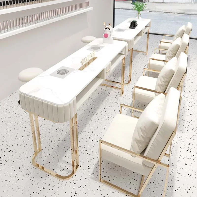 

European Design Nail Desk Workstation Organiser Luxury Nordic Nail Desk Dust Collector Tavolo Manicure Professionale Furniture