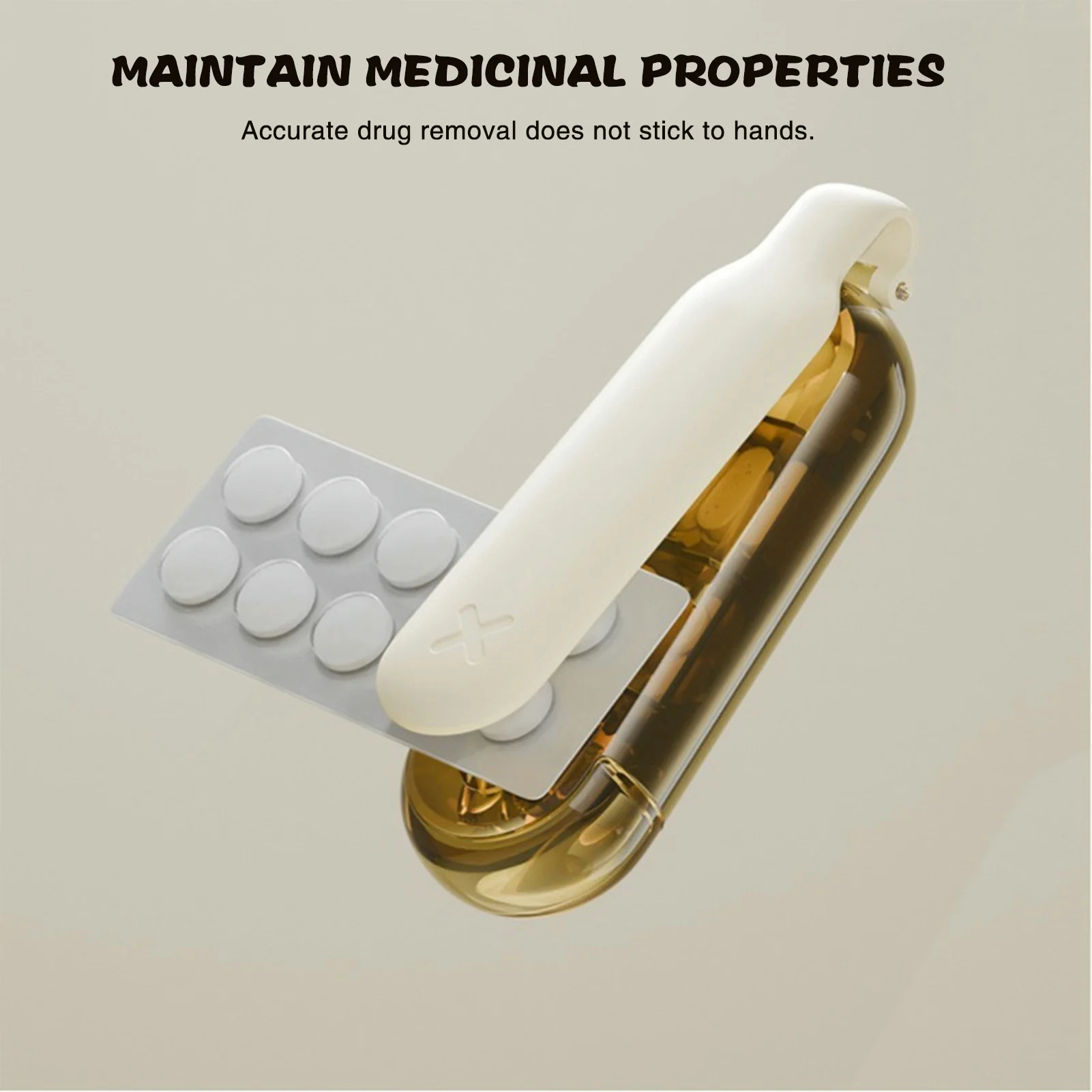 2 in 1 Portable Pill Storage Box 4 LayersEasy Pill Extractor Dustproof Container Storage Tablets Vitamins Small Medicine Box