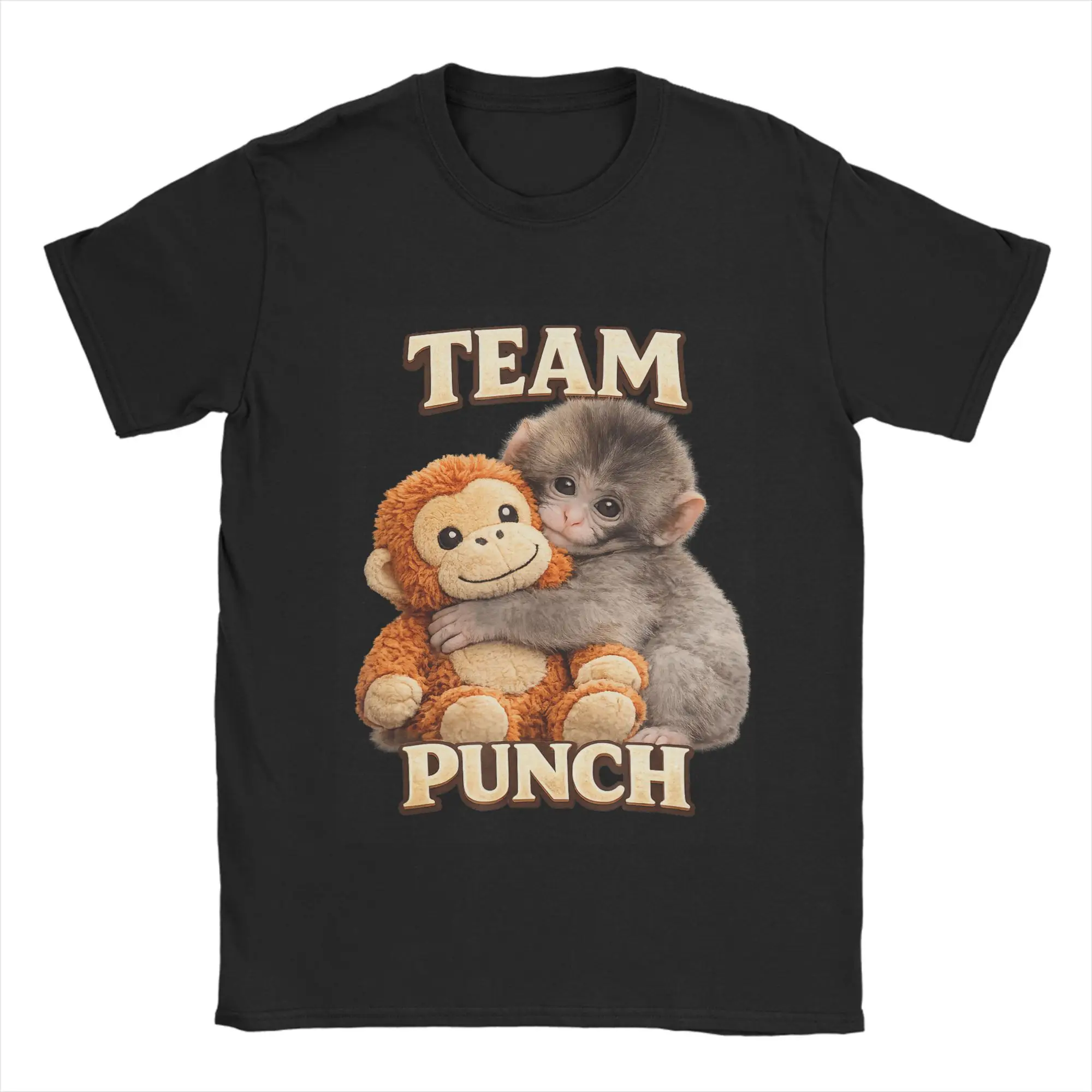 Monkey Team Punch Cotton T Shirt For Men Summer  Streetwear T Shirts Crew Neck Fashion Tee Shirt Plus Size Design Tops