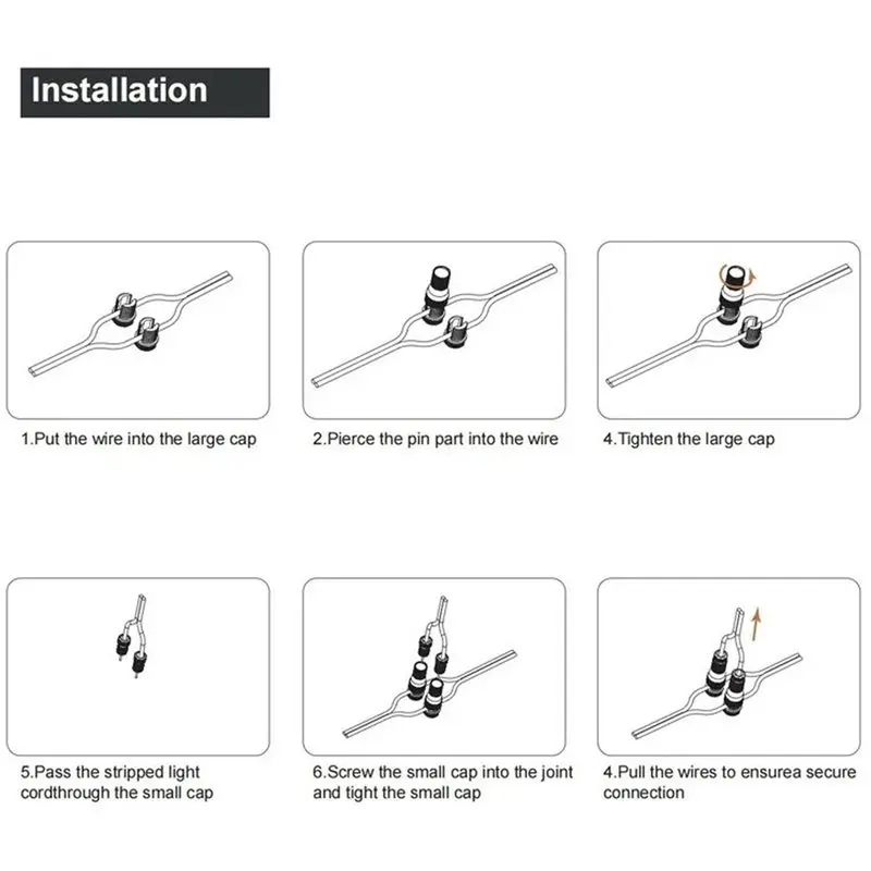 Reliable Quality Waterproof Insulation Piercing Terminal For Solar LED Industrial Home Electrical Quick Connect/Disconnect Plug