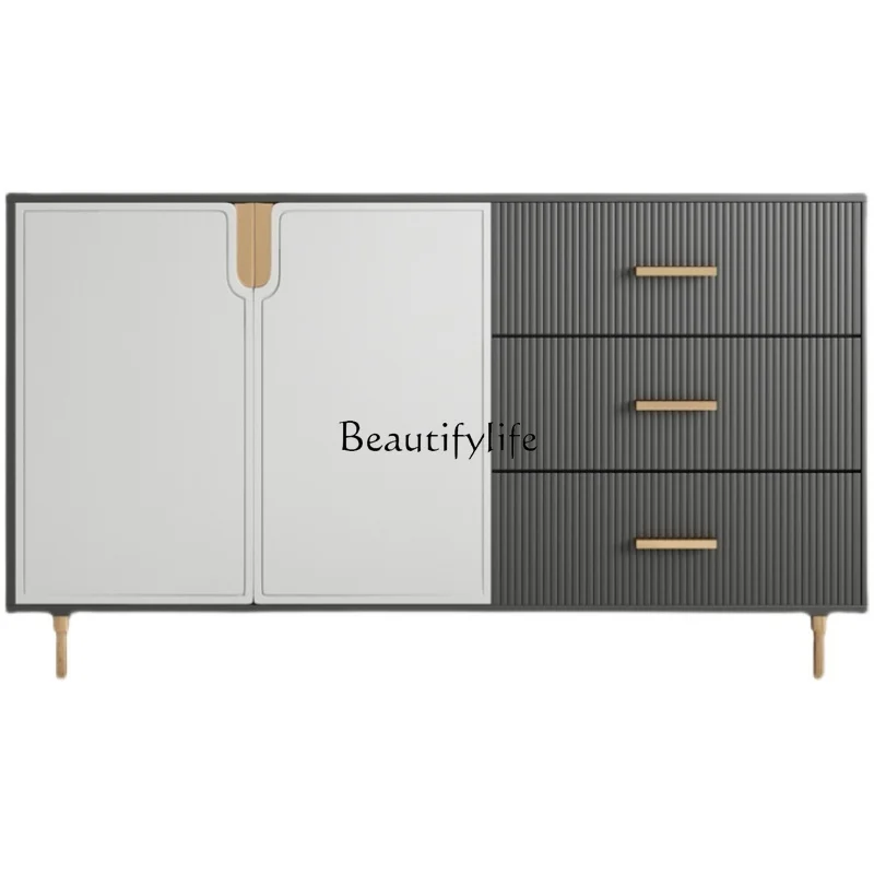 

Light luxury dining side cabinet Modern pole wall locker