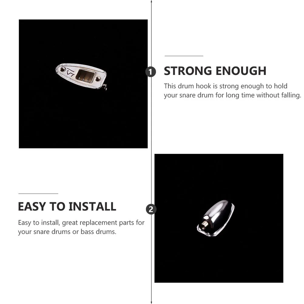 

2Pcs Snare Drum Hook Connectors Metal Lug Double-End Accessories for Bass Drums Easy Installation Strong Hold