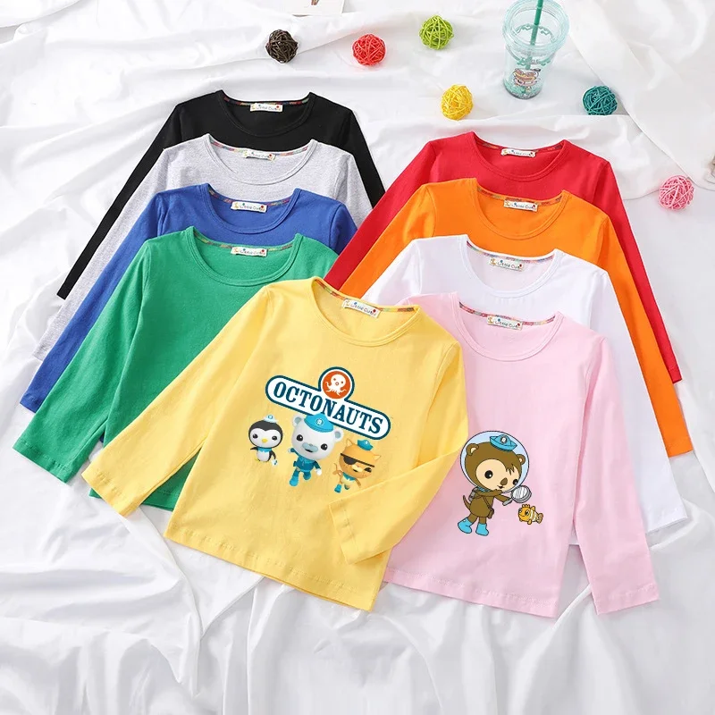 The Octonauts Kids Boys Girls T-shirts Baby Long Sleeve Tops Children Spring Cotton Clothing  Boy Toddler T Shirts