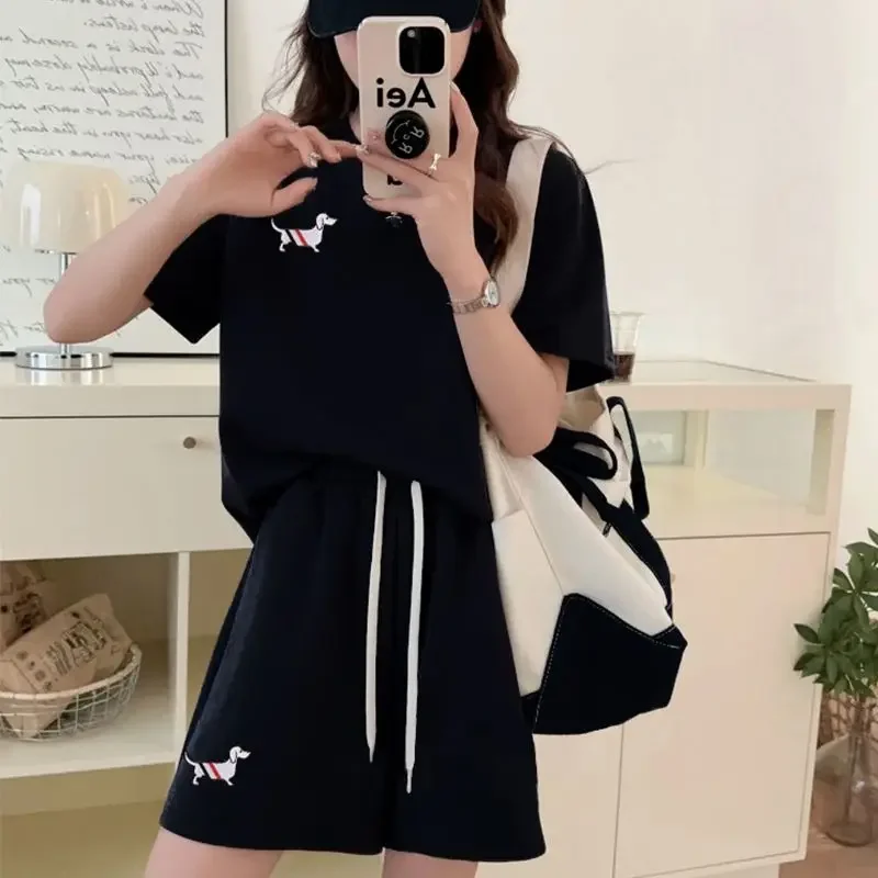 T Shirt Female Shorts Straight Round Neck Office Cheap Offers Kit New Features of Matching Products Women's Short Sets 2 Pieces
