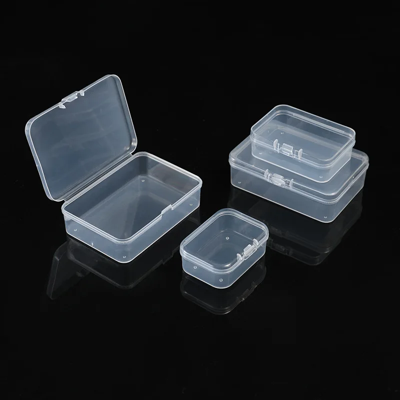 Mini Transparent Pp Storage Boxes Organizers for Jewelry Card Small Items Packing Gift Box Wholesale