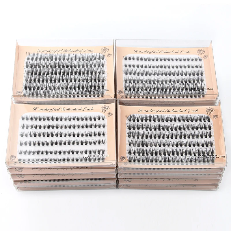 Cajas Mayoristas Clusters de Pestañas Individuales Maquillaje Extensiones de Pestañas Falsas Cilios Naturales Falsos Cilios para Maquillaje 51020