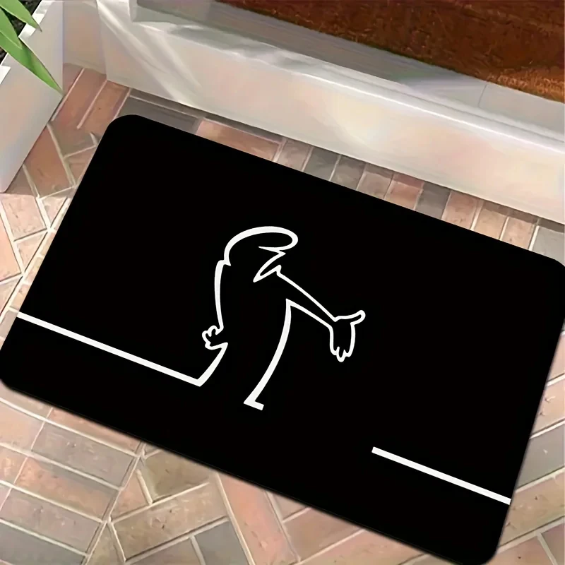 VIKAMA Ins Minimalist Floor Mat Abstract Human Outline Line Print Quick Dry Wear Resistant Household Bedroom Shower Rug