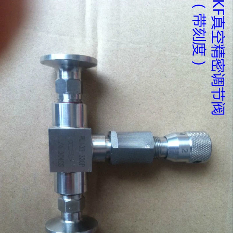 Stainless steel vacuum valve, KF vacuum precision control  micro control  KF16KF25.