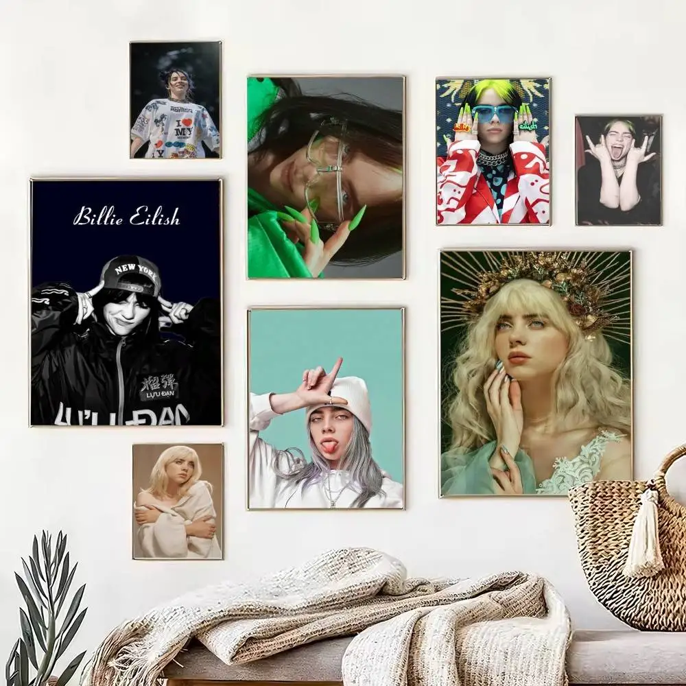 Dark Princess Billie Eilish Poster Waterproof Wall Art Sticker For Bar Living Room Vintage Decor
