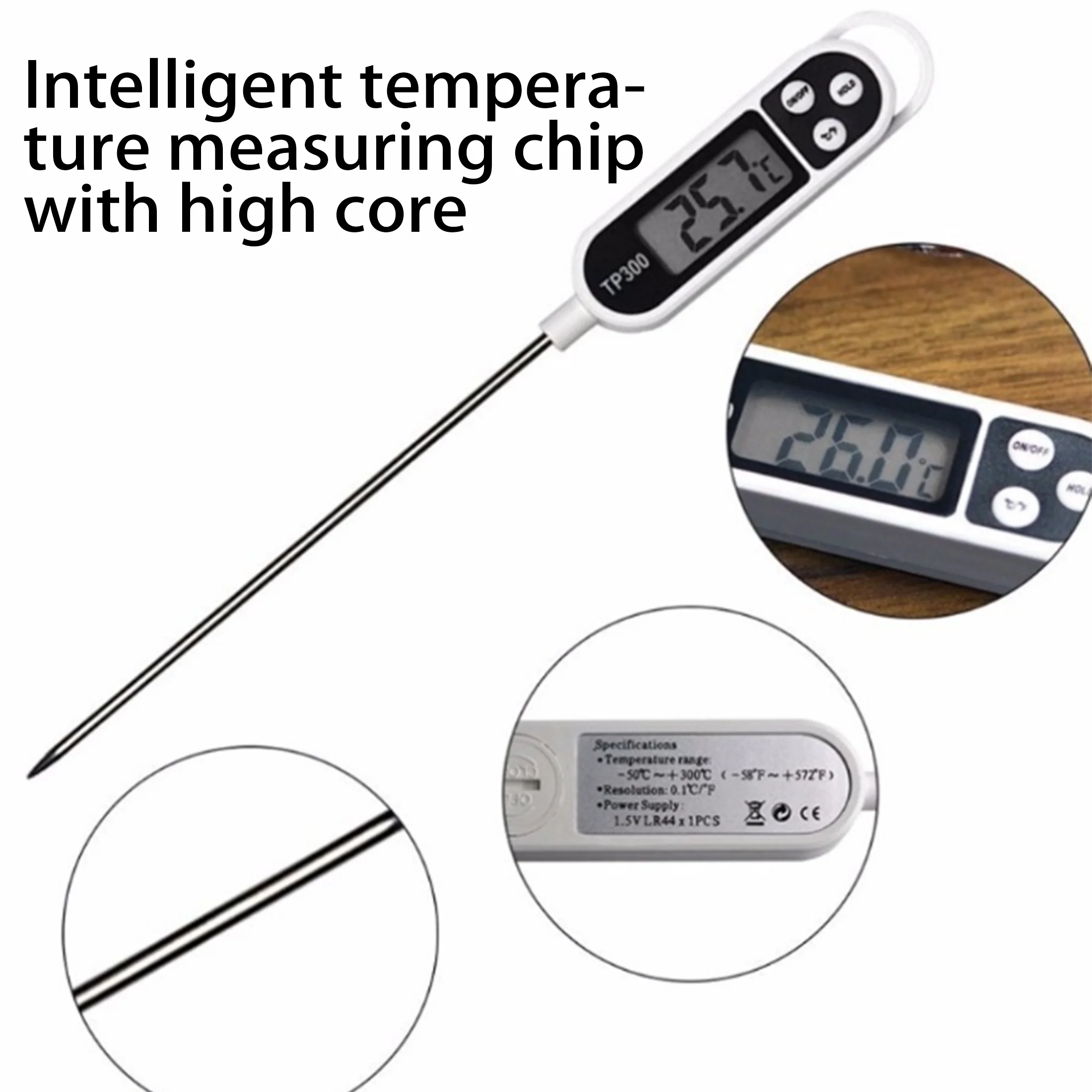 1pc/3pcs/5pcs, food thermometer kitchen digital pen probe baking barbecue meat and milk thermometer