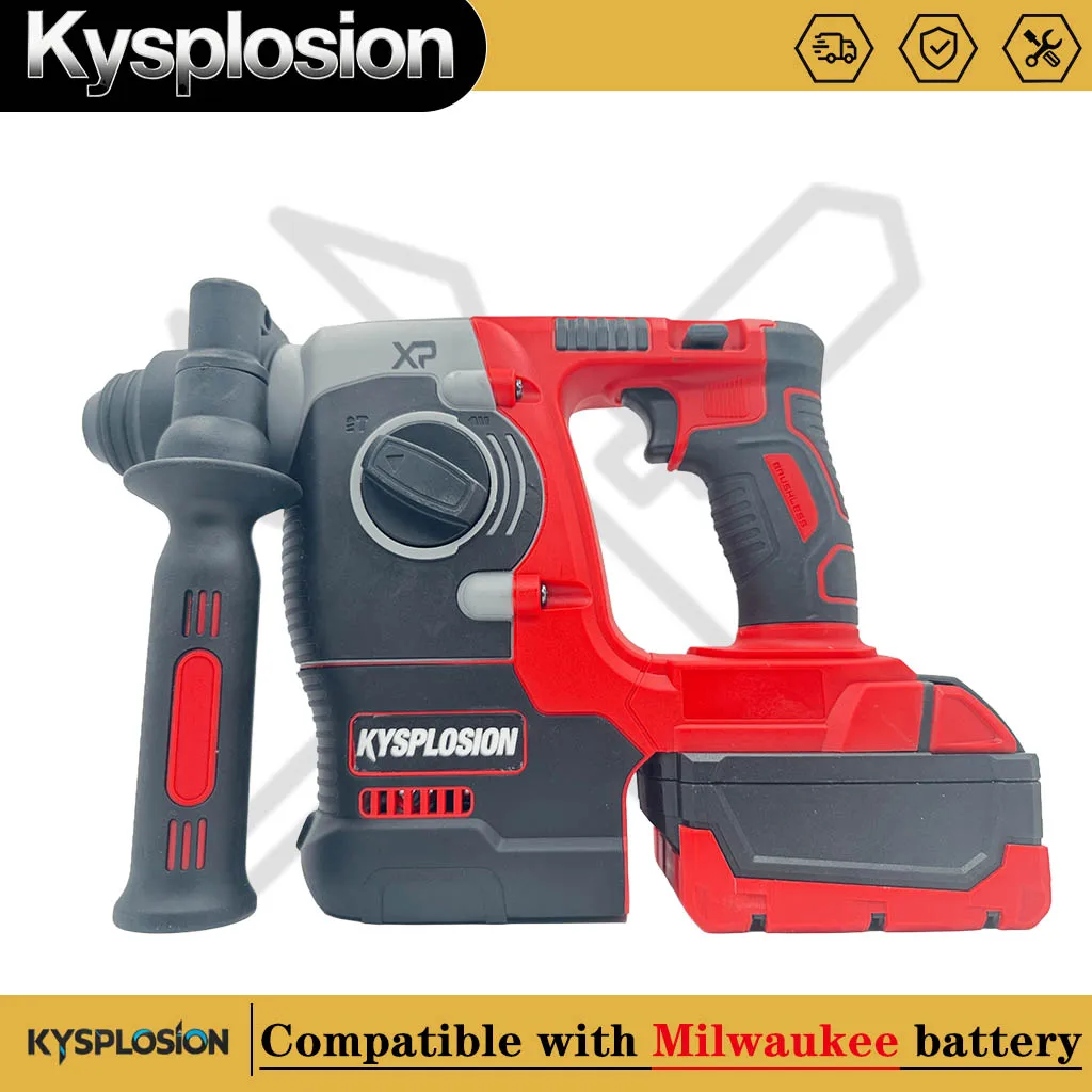 Brushless Electric Hammer Drill power tools Rechargeable Cordless Rotary Hammer Drilling Chiseling Tool for Milwaukee18V Battery
