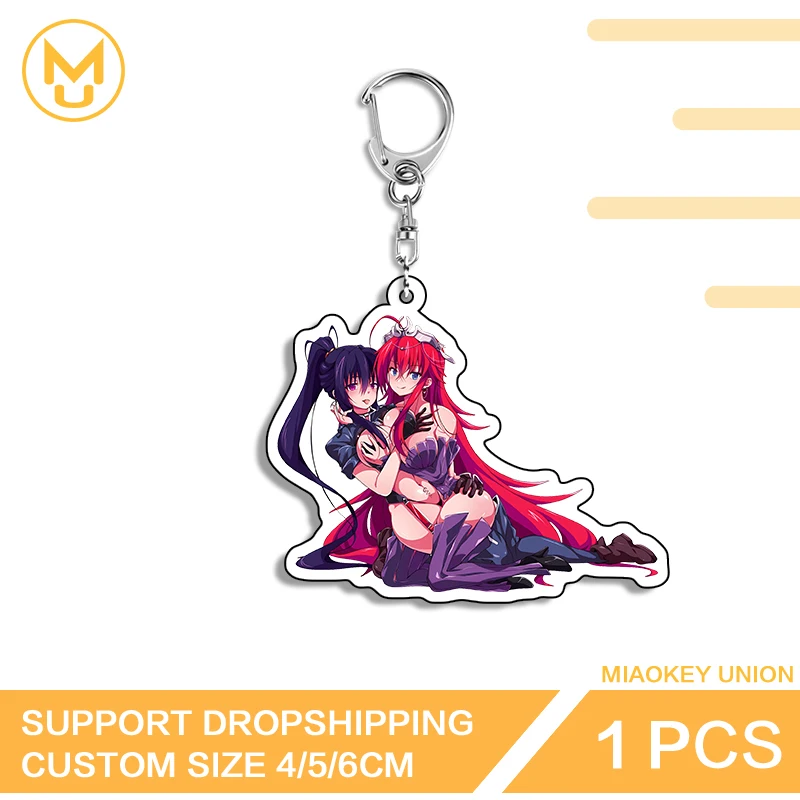 Rias Gremory NSFW novedad llaveros de doble cara personalizables Venta caliente accesorios creativos novedad divertidos accesorios colgantes