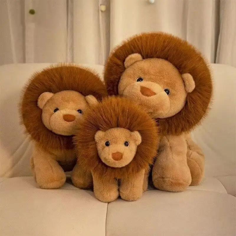Soft Stuffed Cartoon Lion Simulated Plush Toy Comfortable Cuddly Animal Toy Home Decor Car Ornament Pendant Adult Surprise Gift