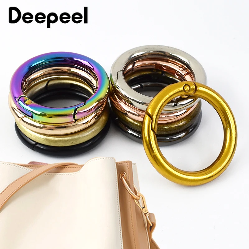 20Pcs 10-50mm Metal O Ring Spring Openable Buckles Carabiner for Handbag Straps Keychain Dog Collar Snap Hooks DIY Accessories