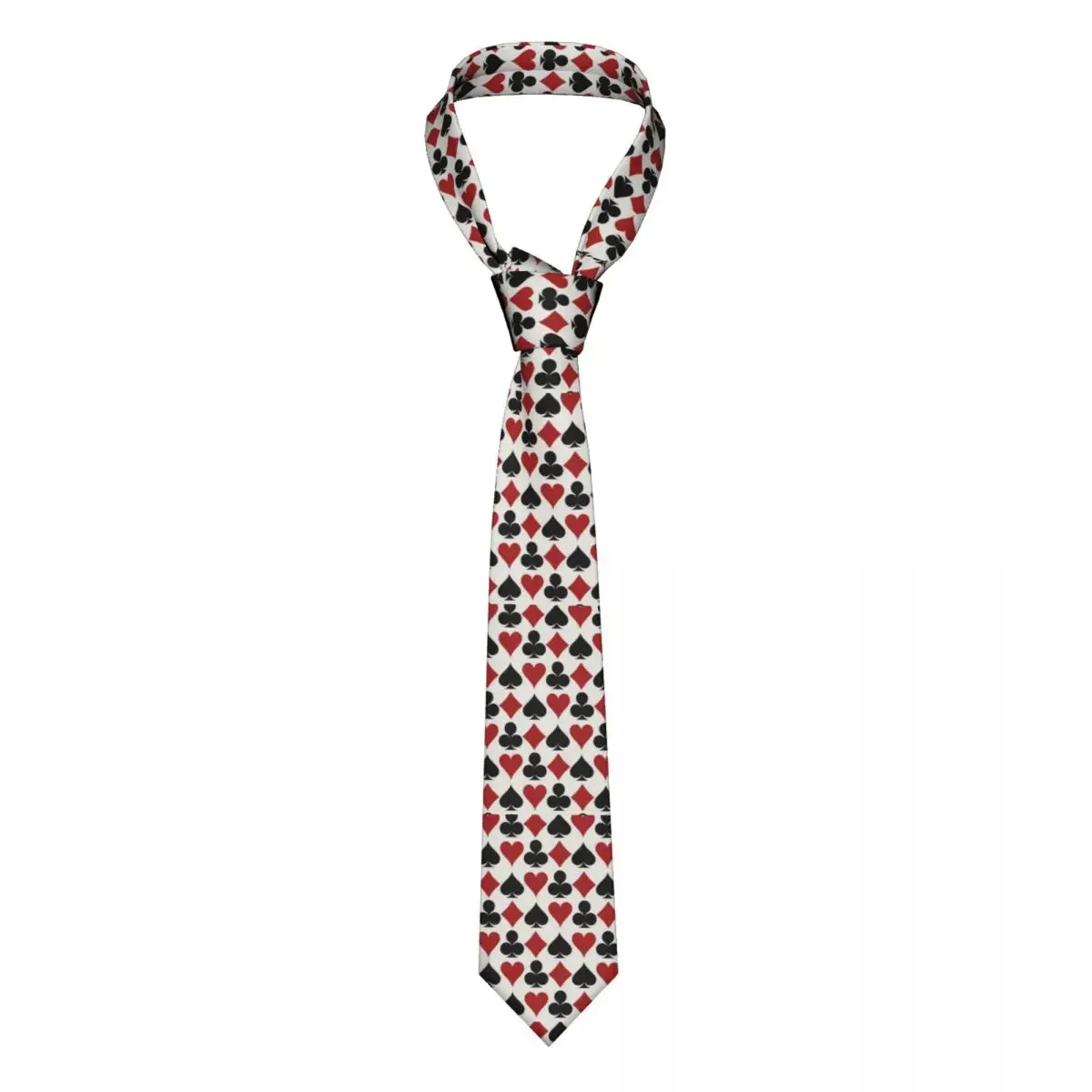 Fashion Poker Playing Card Symbols Neckties Men Custom Silk Heart Spade Diamond Club Party Tie