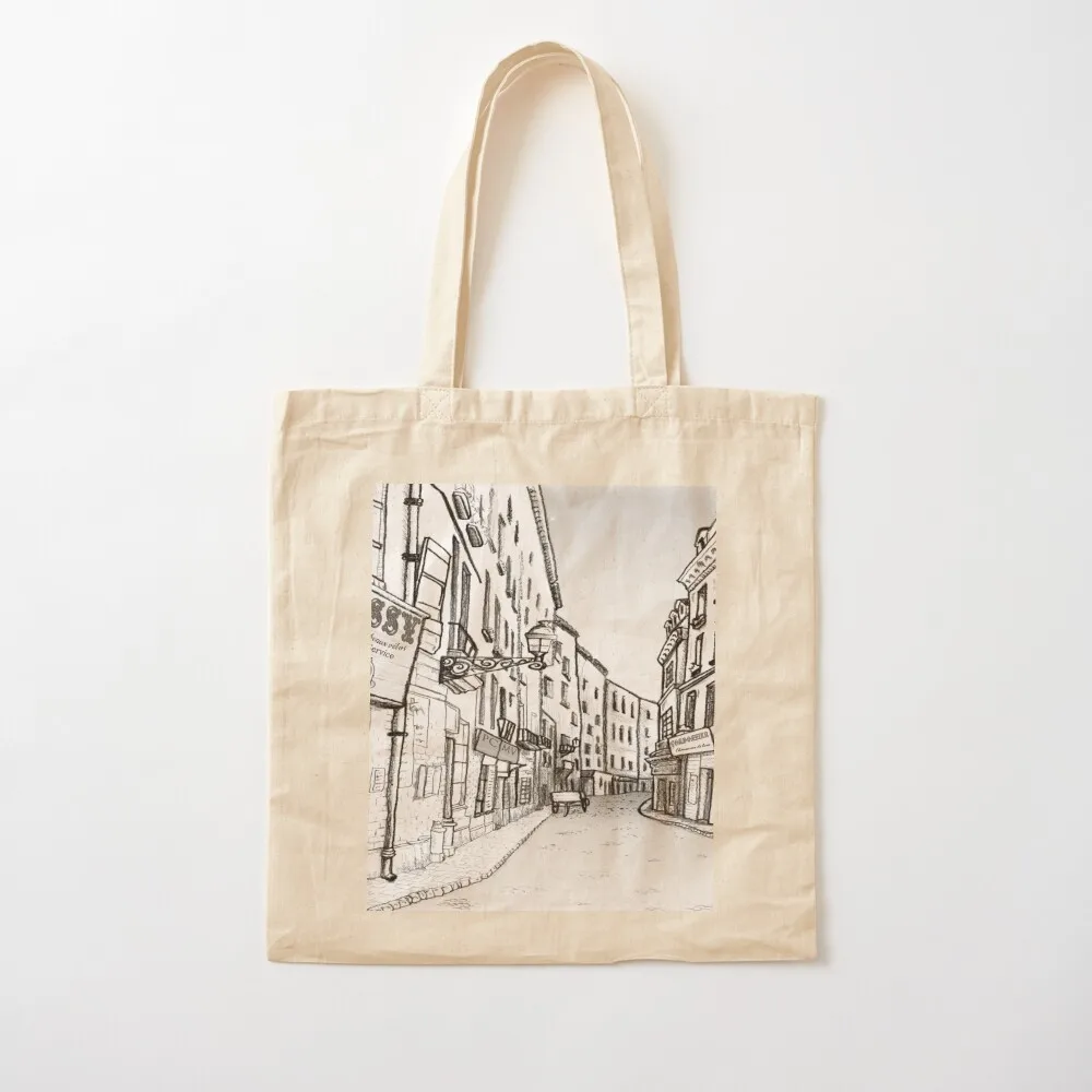 

Old Paris Street scene, early dawn Tote Bag Canvas bag for women reusable shopping bags Shopping bags