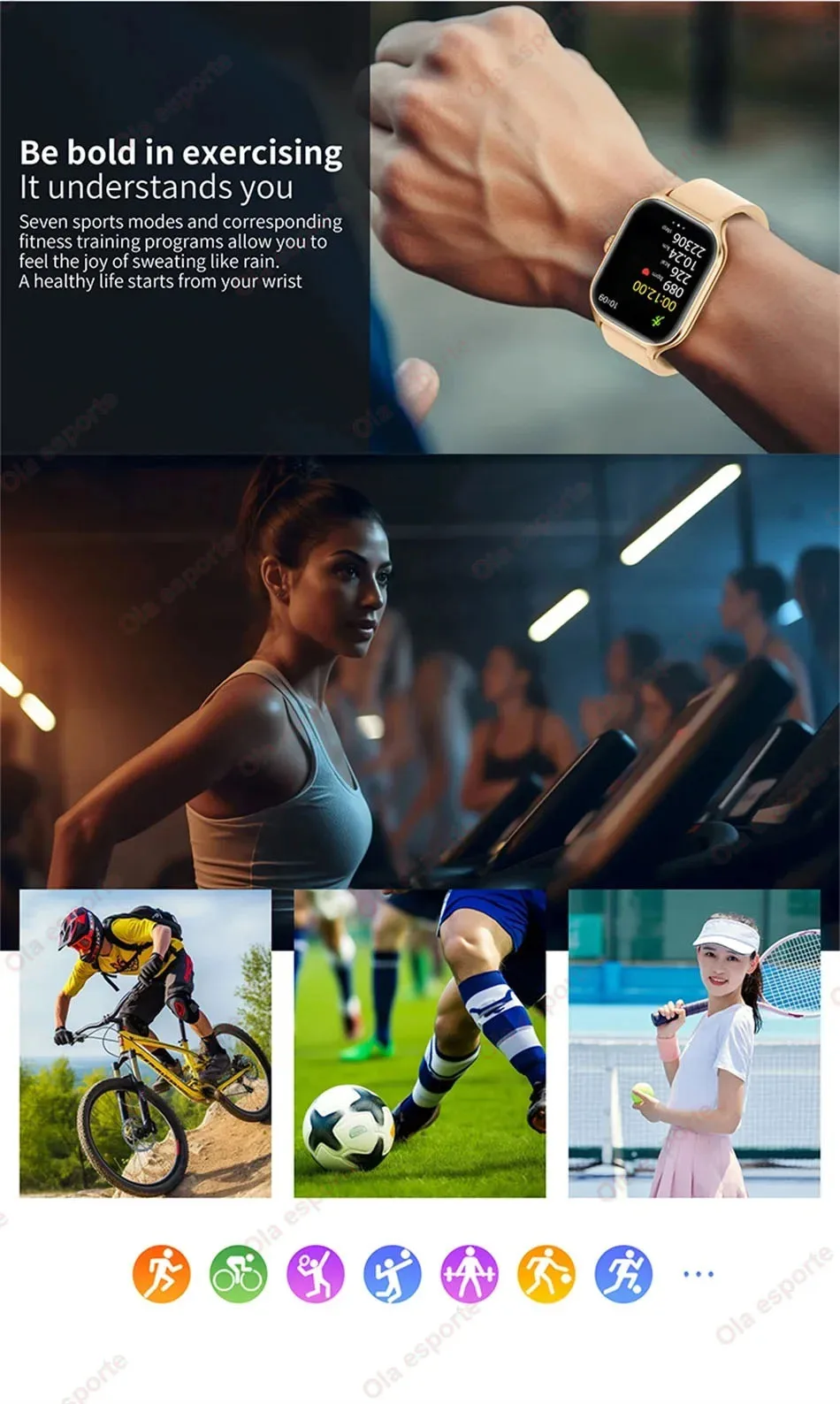 Smartwatch für Männer 2,01'' AMOLED-Bildschirm Wasserdicht Mehrere Sportmodi Fitness HD Bluetooth-Anruf Smartwatch für Männer und Frauen Armband Ht30 – Detail 8
