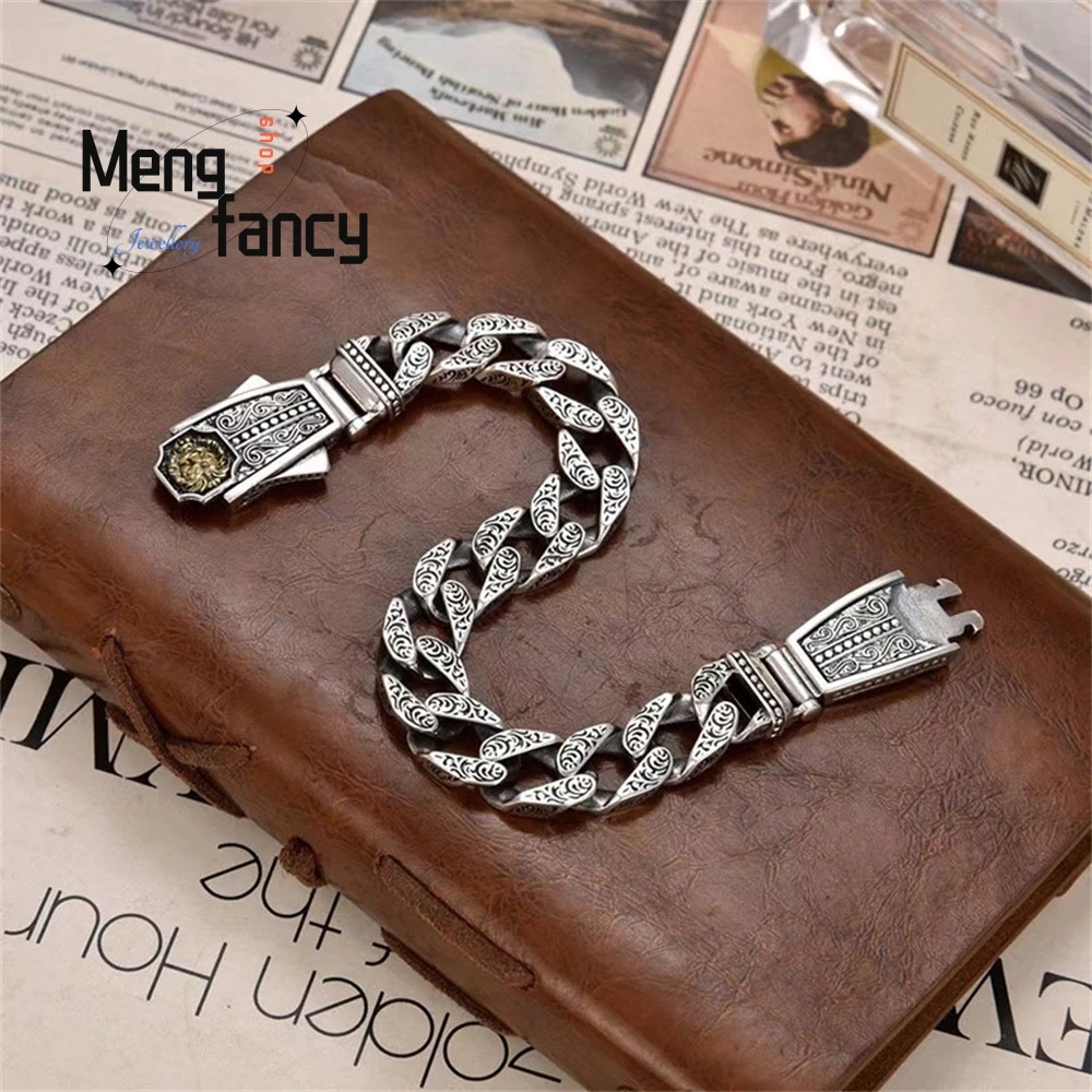 

Silver Motorcycle Style Powerful Lion Bracelet Is A Unique Punk Trend Fashion Jewelry Exquisite Best Selling Handicraft Elegant