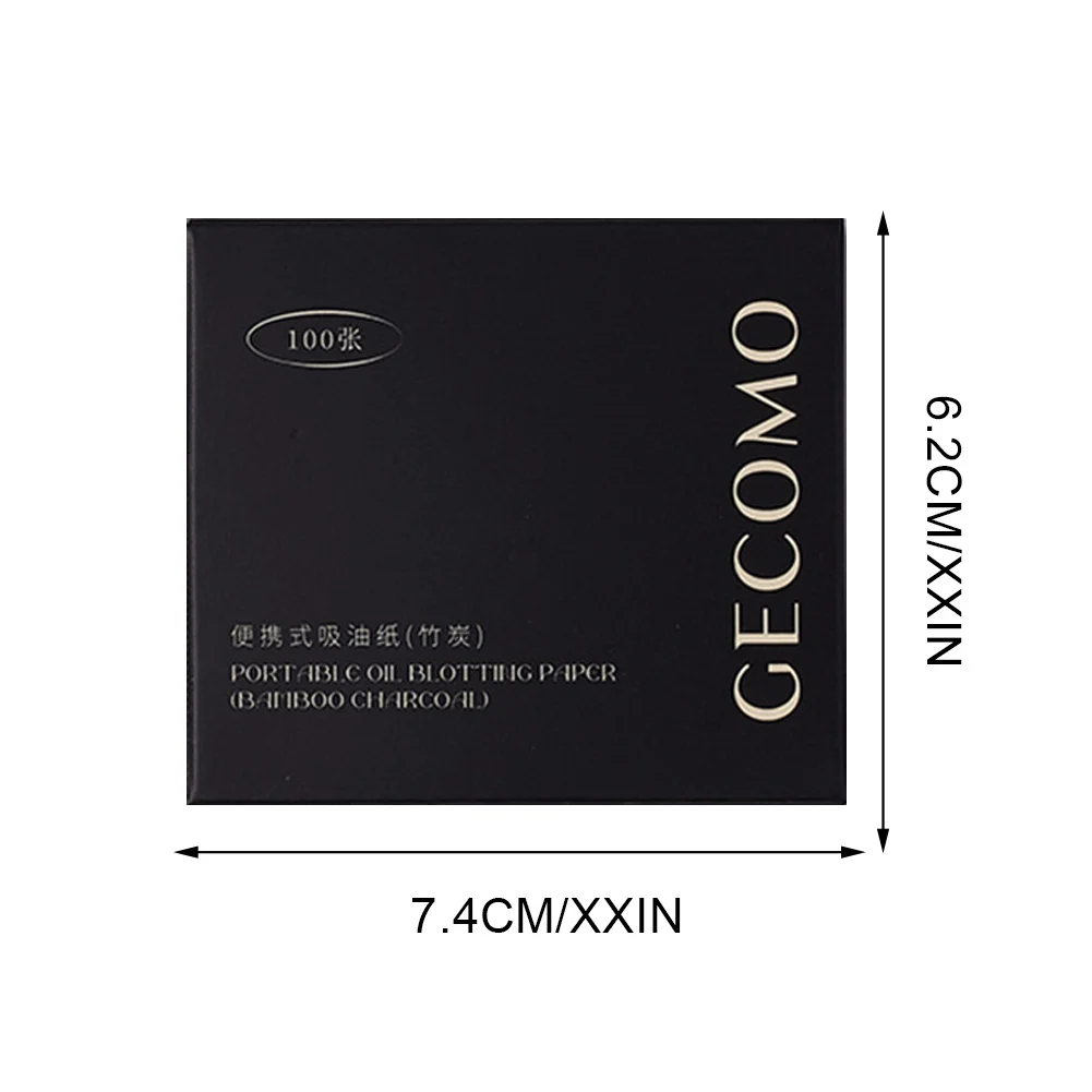 100 ورقة من ورق التحكم في الزيت مع علبة وبودرة منتفخة لامتصاص الزيت من فحم الخيزران وأوراق نفخ زيت الوجه للبشرة الدهنية #3