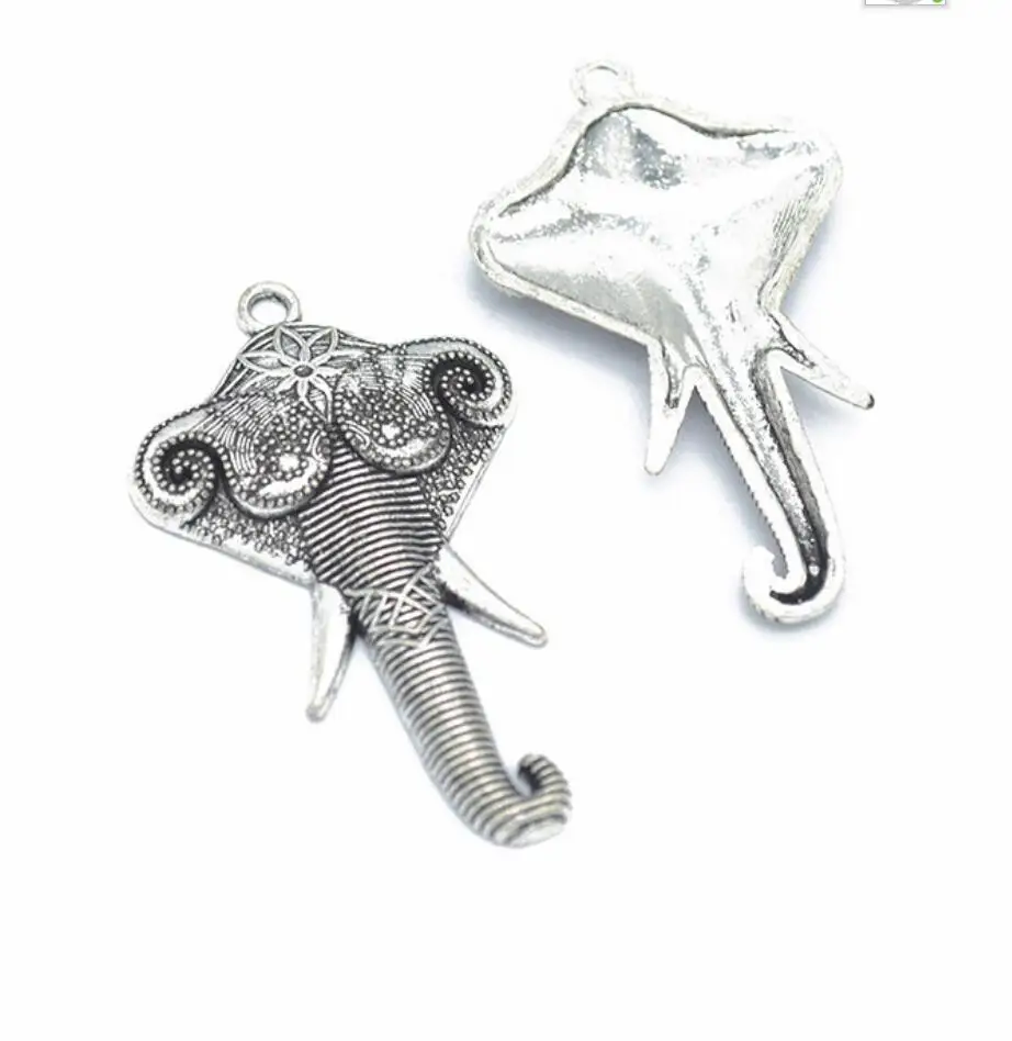 30 pçs encantos adorável elefante 44*26mm tibetano pingentes antigo jóias fazendo diy artesanal artesanato para pulseira colar f0701