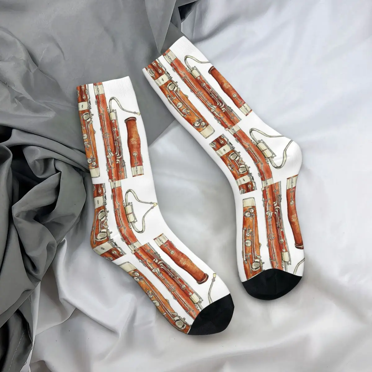 The Bassoon Socks Harajuku Super Soft Stockings All Season Long Socks Accessories for Unisex Gifts