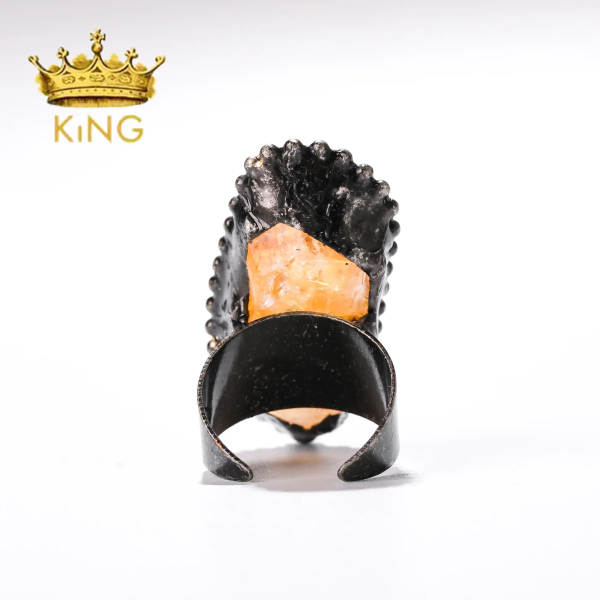 Raw Crystal Gemstone Yellow Quartz Ring Dainty Jewelry, Natural Citrine Stone Boho Rings image 6