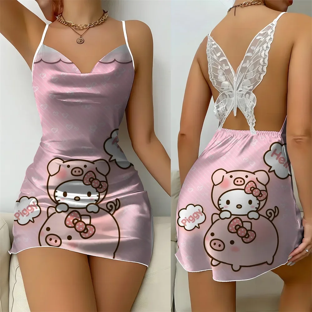 Pjama Female Underwear New Pattern Mickey Pajamas Dress One Pieces Night Wear Woman Sexy Underwear Woman 2024 Nightgowns