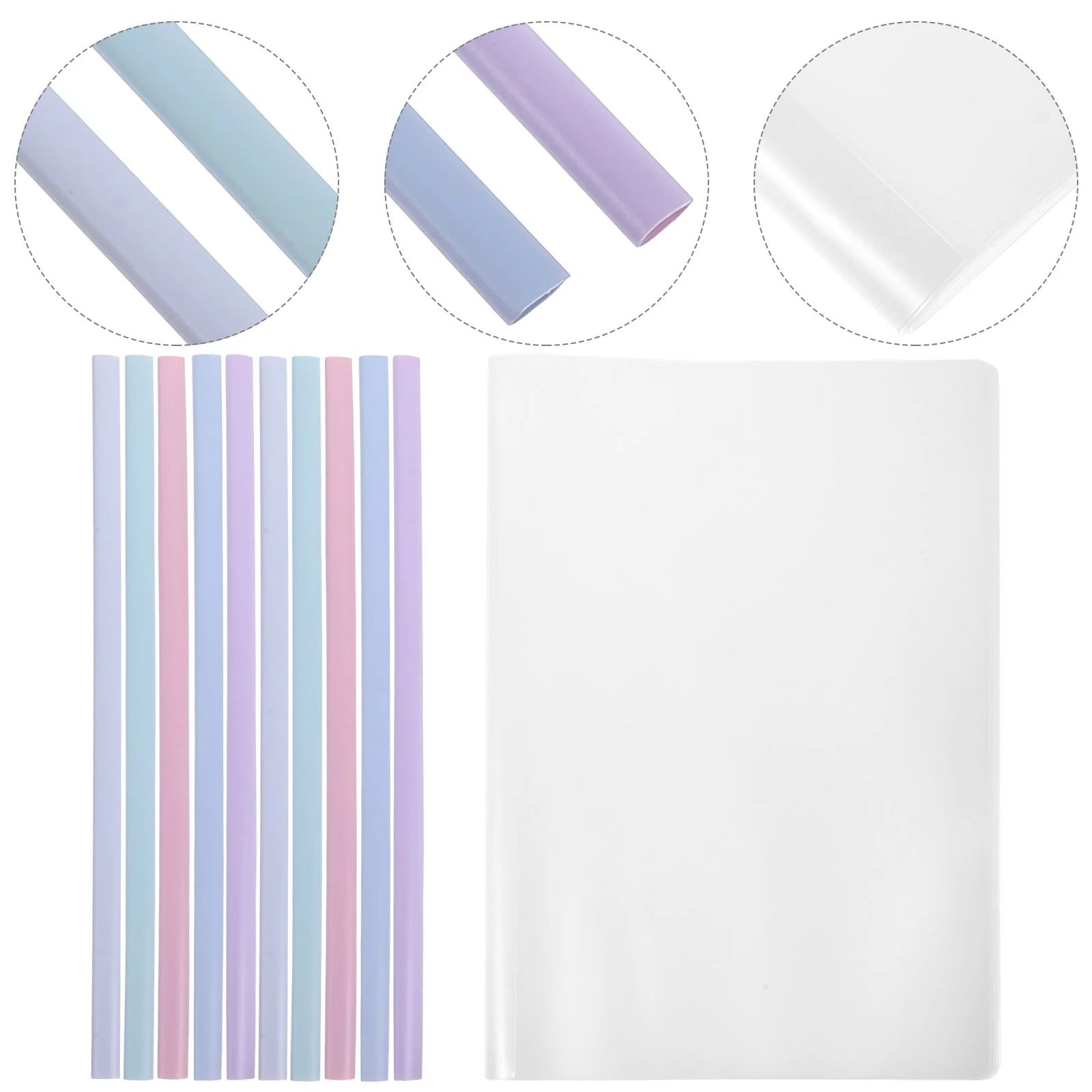 10 Pcs Water Drop Pump Folder Book Binder Clips Slides Binding Bar Bookmarks Bookbinding Loose Leaf