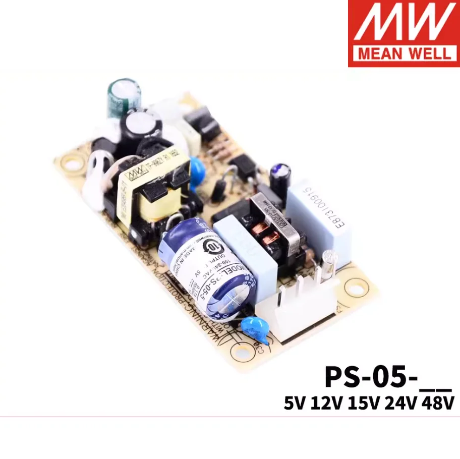 MEAN WELL 5W Single Output Switching Power Supply PS-05-5 | 5V PS-05-12 | 12V PS-05-15 | 15V PS-05-24 | 24V PS-05-48 | 48V