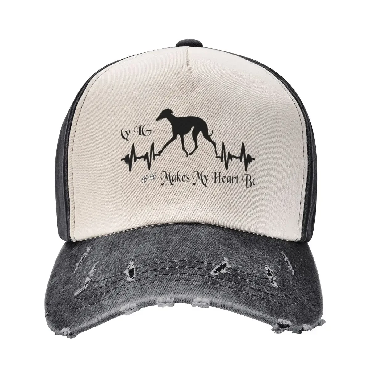 

Italian Greyhound Heart Beat Baseball Cap Designer Hat Hat men Trucker Hat For Girls Men's
