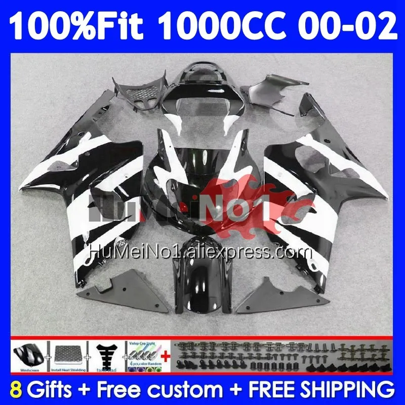 Injection Body For SUZUKI GSXR Black white 1000 GSXR1000 K2 116No.44 1000CC GSXR-1000 00 01 02 GSX-R1000 2000 2001 2002 Fairing