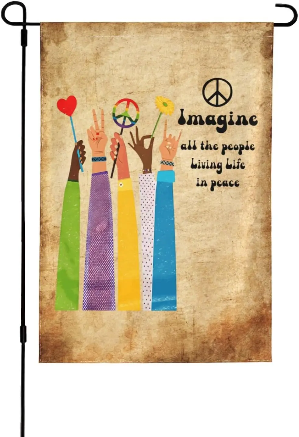 Imagine All The People Garden Flag Double Sided Outdoor Decoration Novelty Print Flag For Yard Decor 28