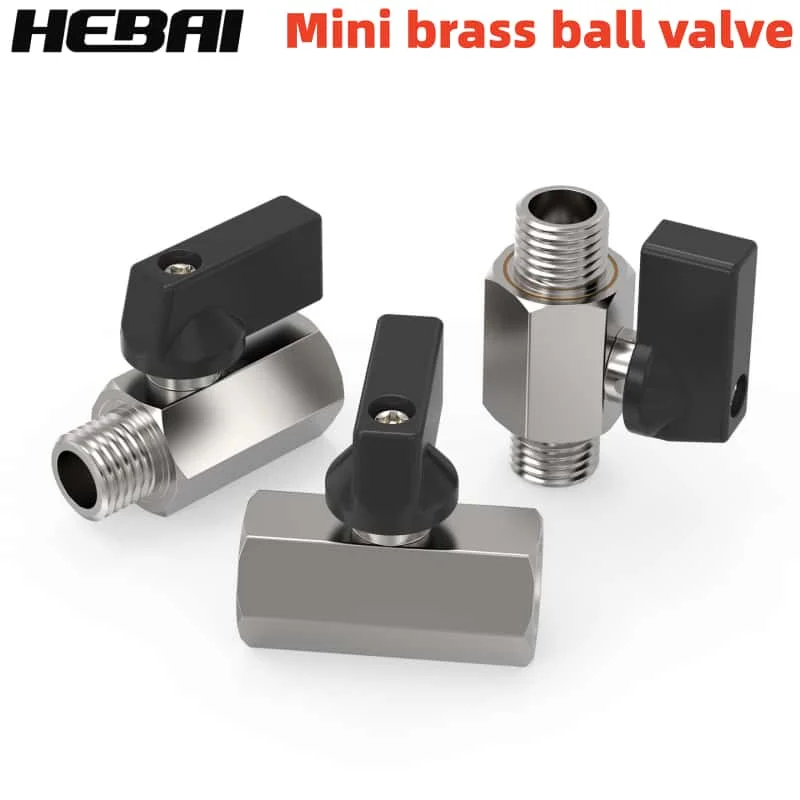 

HEBAI Mini Brass Ball Valve Set 1/4" 3/8" 1/2" Compact Shut Off Valves for Air Compressor Water Air Gas Corrosion Resistance
