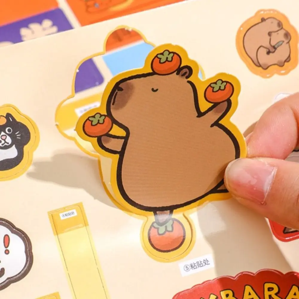 Kapibara Capybara libro silencioso juguetes hechos a mano Anime libros de actividades Capibara pegatina libro papel 3D DIY niños libro ocupado juguete DIY