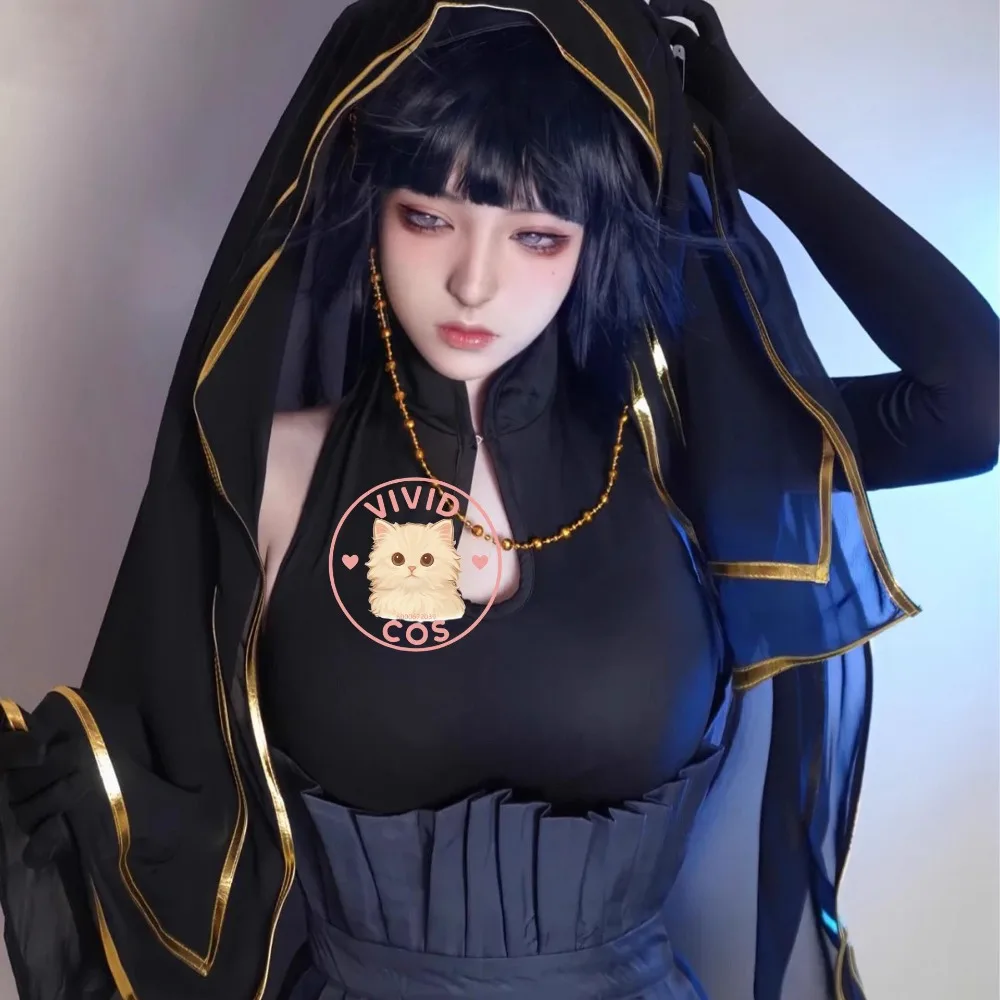 ฮินาตะ ฮิวงะคอสเพลย์อะนิเมะชุดแต่งงานสีดำชุดเล่นบทบาทเสื้อผ้าสำหรับผู้หญิงผู้ใหญ่คอมมิคคอนปาร์ตี้ฮาโลวีน