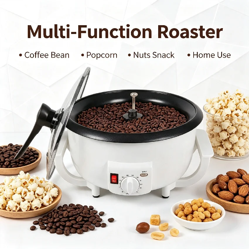 Multifunctional Household Semi-Automatic Roaster Coffee Bean Roasting Device For Raw Green Coffee Beans And Snack Nuts