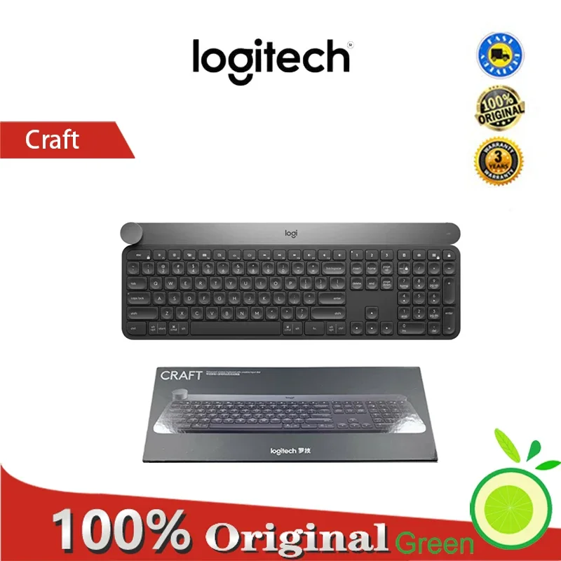 

Logitech Craft wireless keyboard, intelligent control buttons, Bluetooth connection, multi device connection switch, dark gray