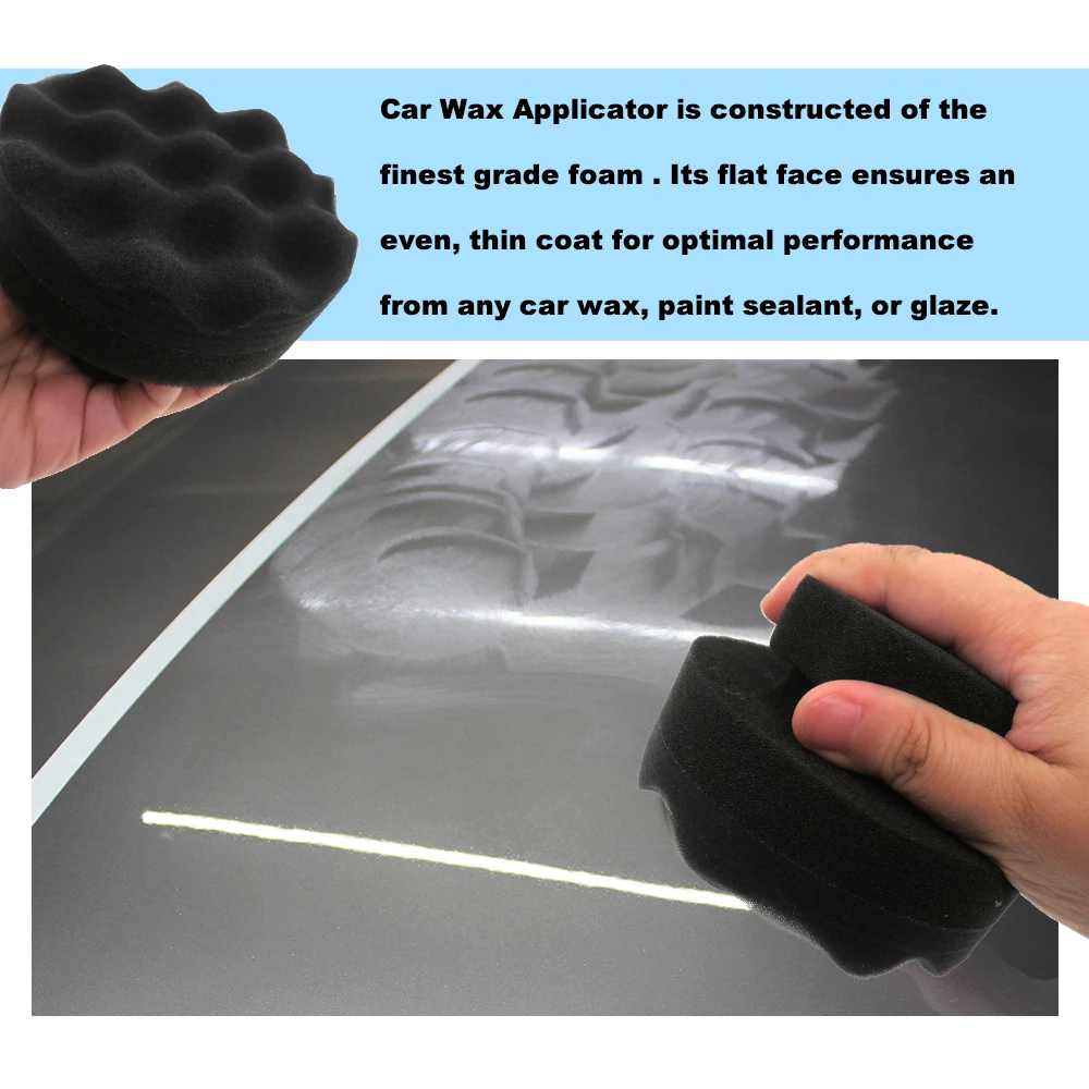 Detailing Brush Tire Shine Hex Grip Dressing Applicator Round Washable Car Foam Sponge Reusable Tire Cleaner for Auto Washing