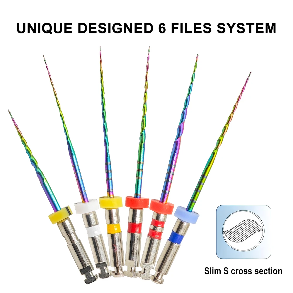 S Series Electric Root Canal Instrument Double Thread S-shaped Rainbow Color Niti Endo Files