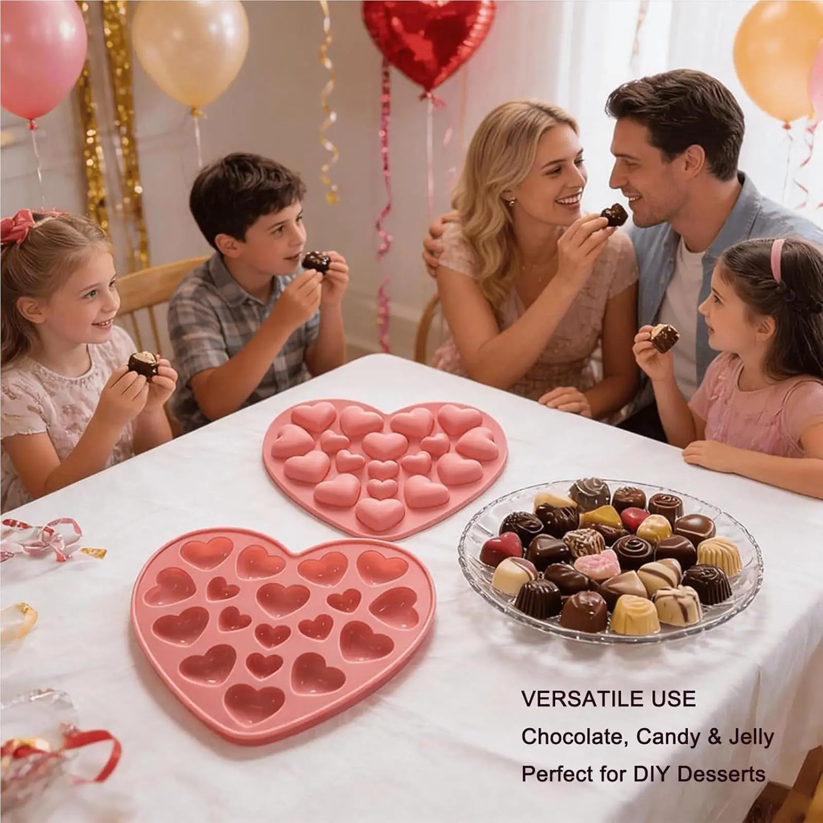 3pcs Heart Shaped Silicone Mold 18 Cavities Food Grade Silicone Mould Valentine Chocolate Molds For Candies Jellies Valentines