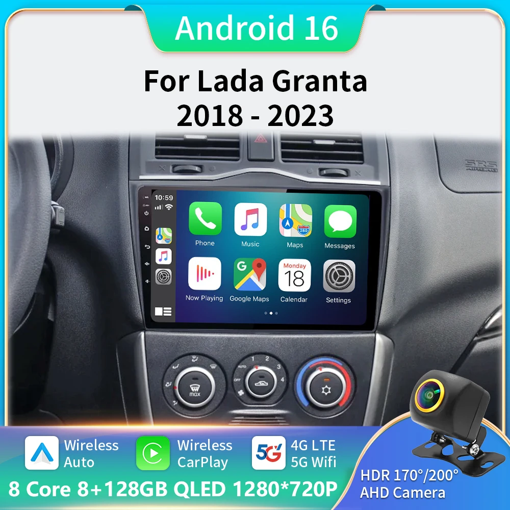 

2Din Android 16 Car Radio for LADA BA3 Granta Cross 2018-2023 Navigation 5G Carplay Multimedia Video Player Stereo DVD Head Unit