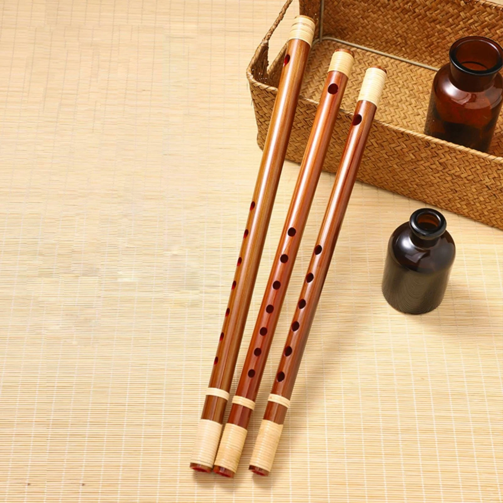 Shinobue Cylindrical Bamboo Flute Wind Instrument Natural for Flutists, Performance, Music Practice