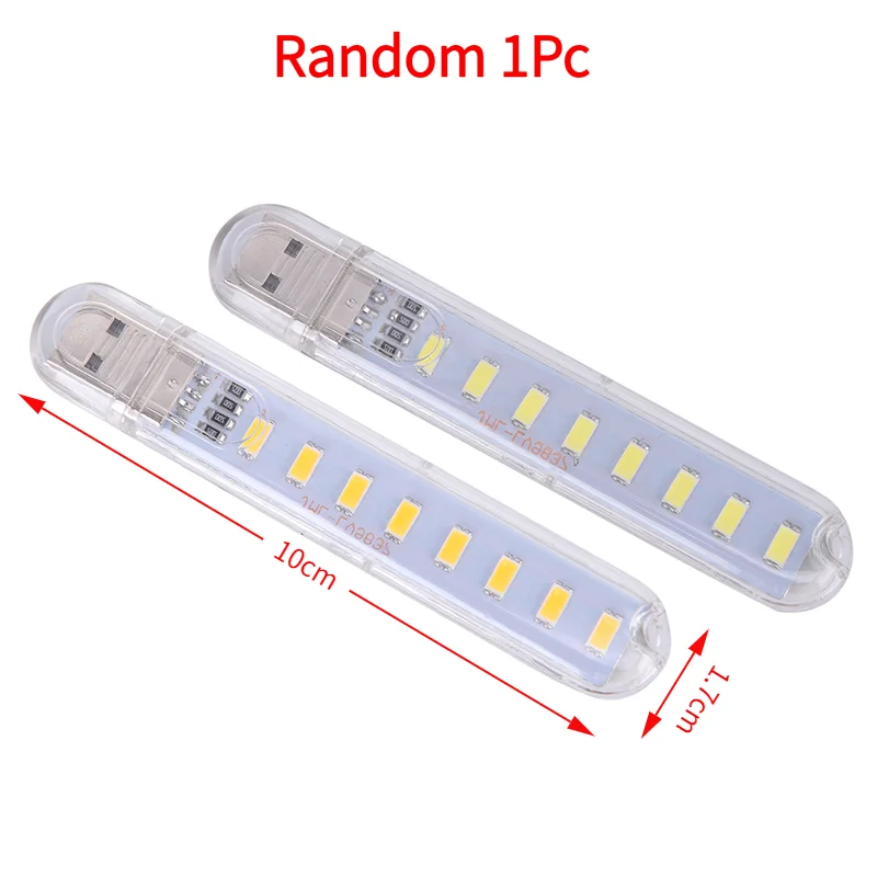 Random 1Pc  Mini LED Portable 5V 8 LED USB Lighting Computer Mobile Power Lamp Night Light‘
