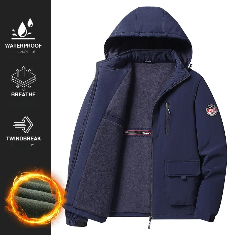 

8XL Мужская зимняя флисовая куртка в стиле милитари, осенние теплые тактические куртки на флисовой подкладке, мужское пальто с капюшоном, уличная походная куртка в стиле ретро
