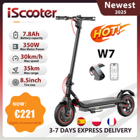 iScooter Electric Scooter W7 8.5Inch 36V 7.8Ah Battery, 350W Motor, 25km+ Range, 3-Speed Modes Foldable Electric kick Scooter