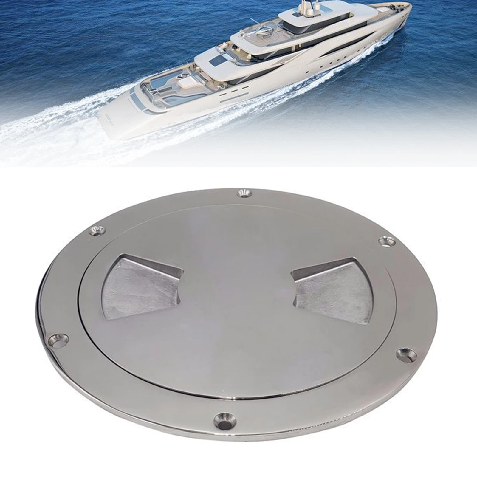 Stainless Steel Marine Deck Manhole Cover with Key 6inch 316 Stainless Steel Deck Plate for Marine